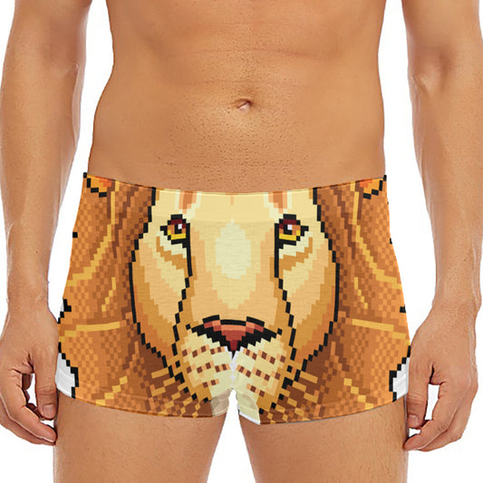 Leo Pixel Print Men's Short Boxer Briefs