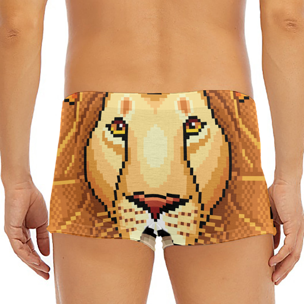 Leo Pixel Print Men's Short Boxer Briefs