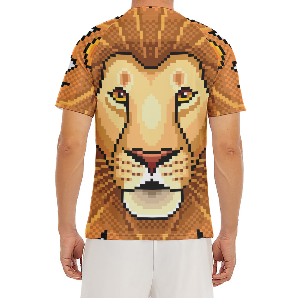 Leo Pixel Print Men's Short Sleeve Rash Guard