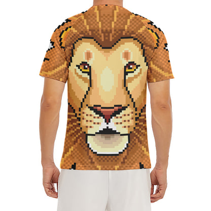 Leo Pixel Print Men's Short Sleeve Rash Guard