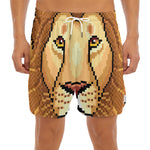 Leo Pixel Print Men's Split Running Shorts