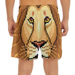 Leo Pixel Print Men's Split Running Shorts
