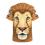 Leo Pixel Print Men's Sports T-Shirt