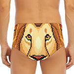 Leo Pixel Print Men's Triangle Swim Briefs