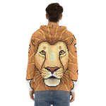 Leo Pixel Print Men's Velvet Pullover Hoodie