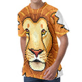Leo Pixel Print Men's Velvet T-Shirt