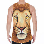 Leo Pixel Print Men's Velvet Tank Top