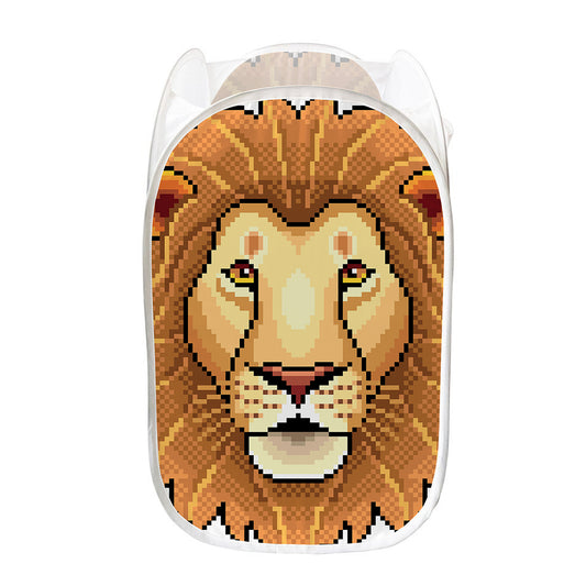 Leo Pixel Print Mesh Laundry Hamper