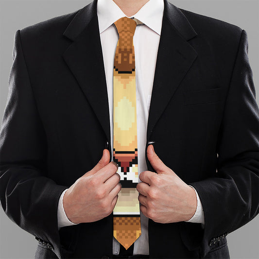 Leo Pixel Print Necktie