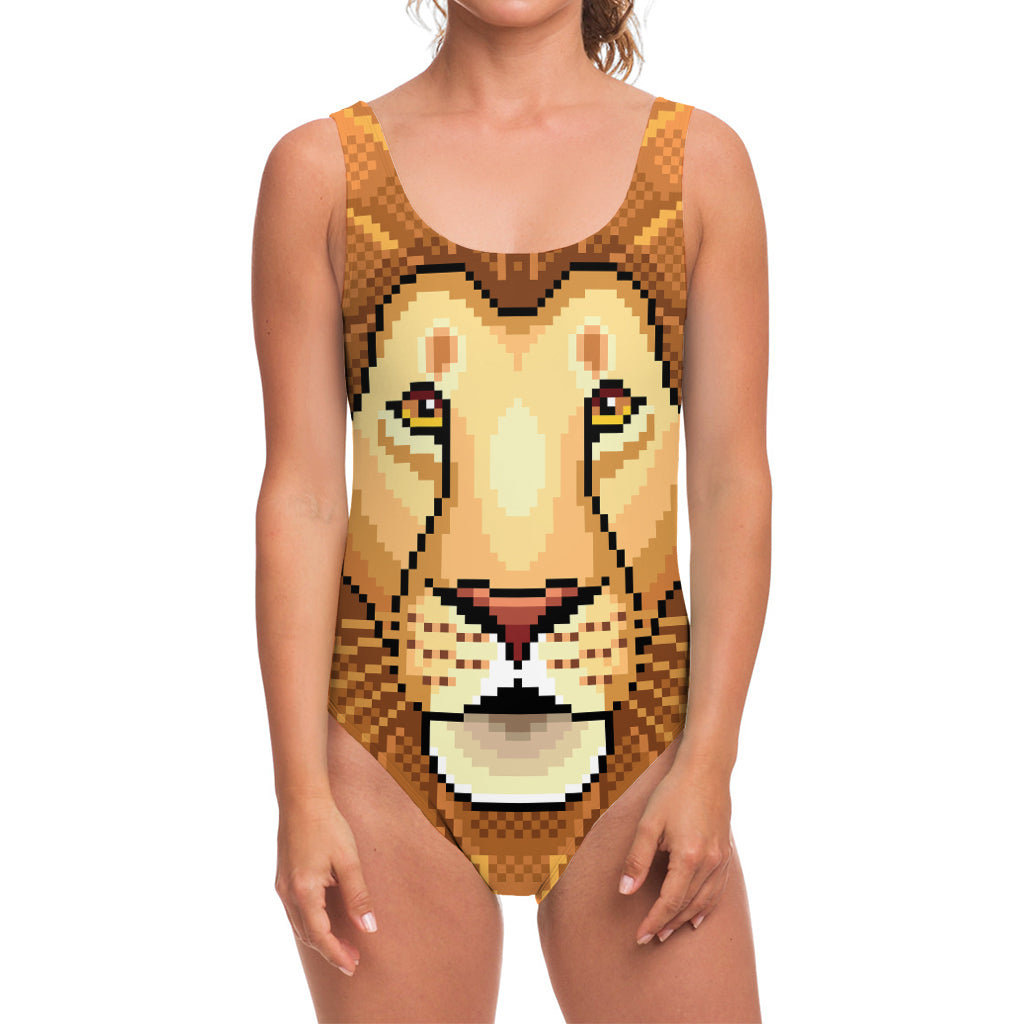Leo Pixel Print One Piece Swimsuit