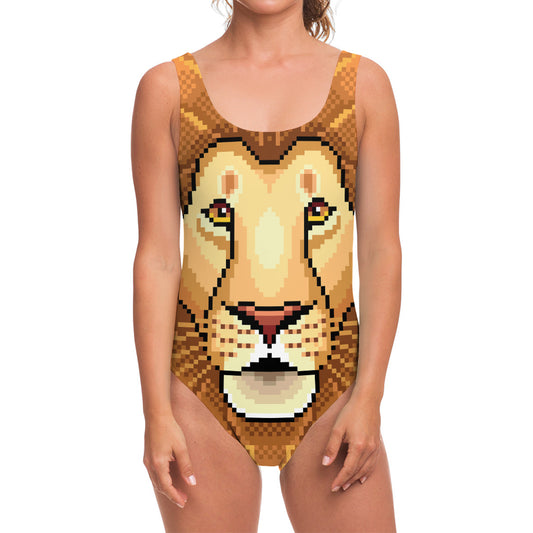 Leo Pixel Print One Piece Swimsuit