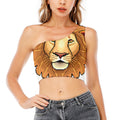 Leo Pixel Print One Shoulder Crop Top