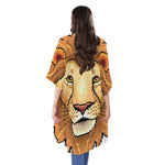 Leo Pixel Print Open Front Beach Cover Up