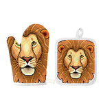 Leo Pixel Print Oven Mitt And Pot Holder Set