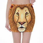 Leo Pixel Print Pencil Mini Skirt