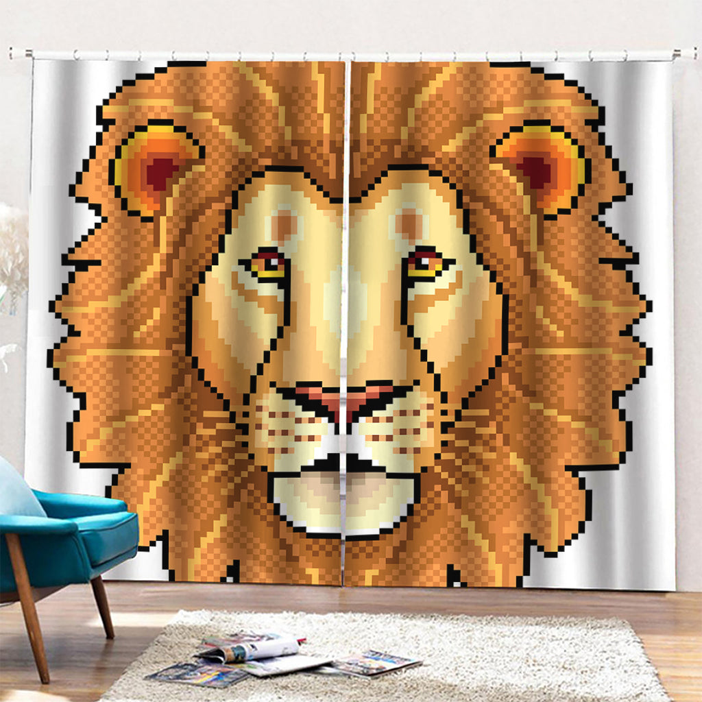 Leo Pixel Print Pencil Pleat Curtains
