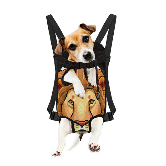Leo Pixel Print Pet Carrier Backpack