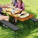 Leo Pixel Print Picnic Table Cover