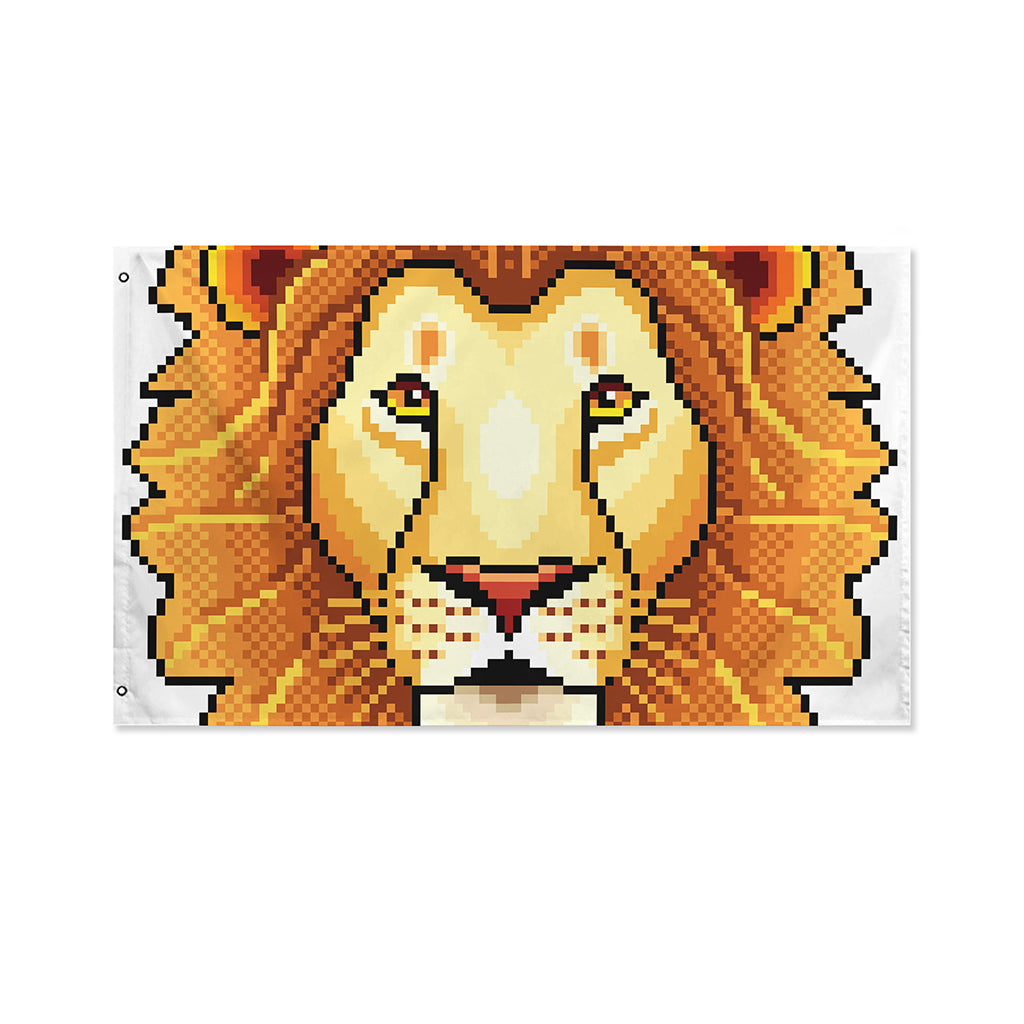 Leo Pixel Print Polyester Flag
