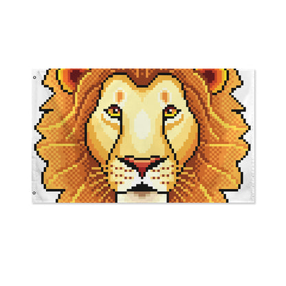Leo Pixel Print Polyester Flag