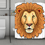 Leo Pixel Print Polyester Shower Curtain