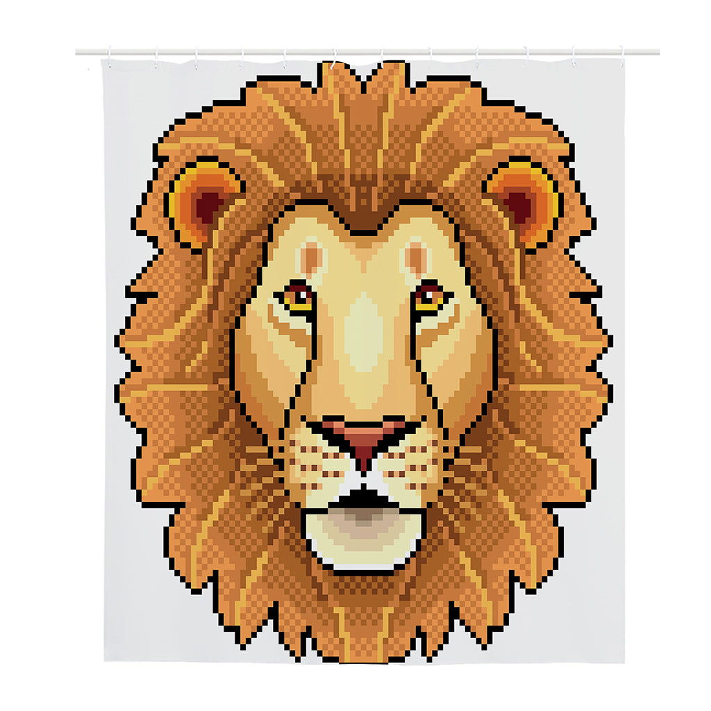 Leo Pixel Print Polyester Shower Curtain