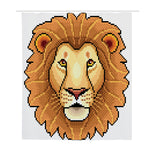 Leo Pixel Print Polyester Shower Curtain