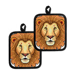 Leo Pixel Print Pot Holders