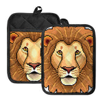 Leo Pixel Print Pot Holders With Pocket