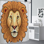 Leo Pixel Print Premium Shower Curtain