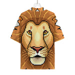 Leo Pixel Print Rayon Hawaiian Shirt