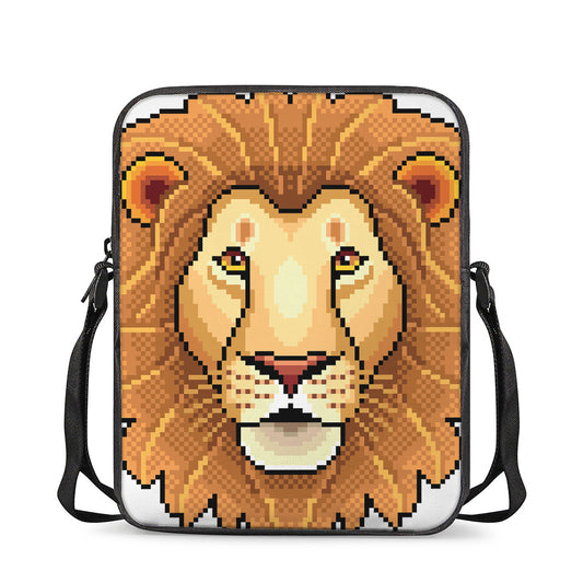 Leo Pixel Print Rectangular Crossbody Bag