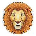 Leo Pixel Print Round Blanket