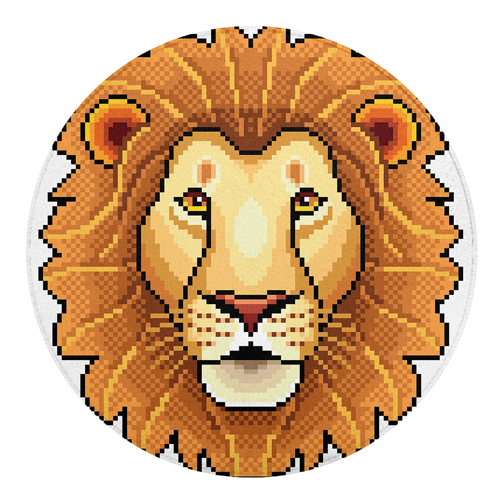 Leo Pixel Print Round Blanket