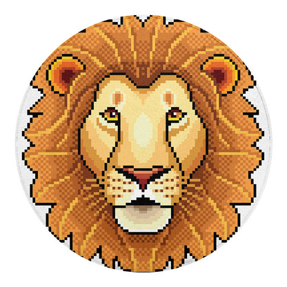 Leo Pixel Print Round Blanket