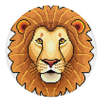 Leo Pixel Print Round Blanket