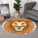 Leo Pixel Print Round Rug