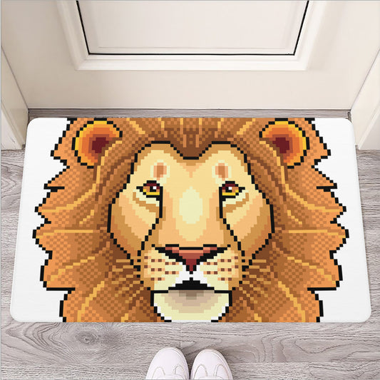 Leo Pixel Print Rubber Doormat