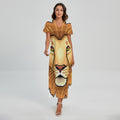 Leo Pixel Print Short Sleeve Maxi Dress