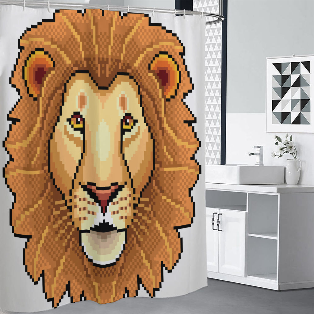 Leo Pixel Print Shower Curtain
