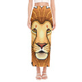 Leo Pixel Print Side Slit Maxi Skirt