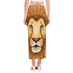 Leo Pixel Print Side Slit Maxi Skirt