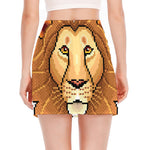 Leo Pixel Print Side Slit Mini Skirt