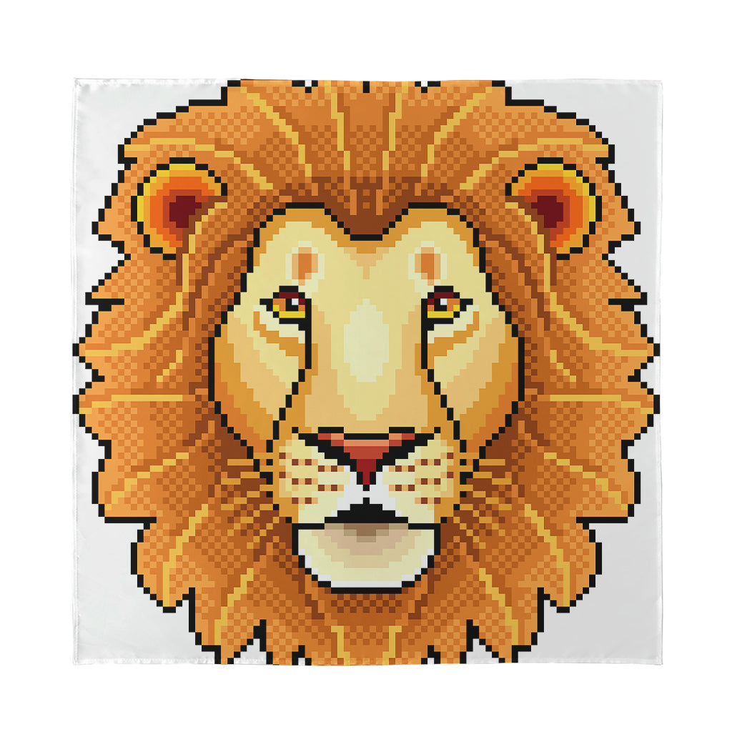 Leo Pixel Print Silk Bandana