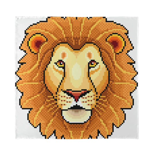 Leo Pixel Print Silk Bandana
