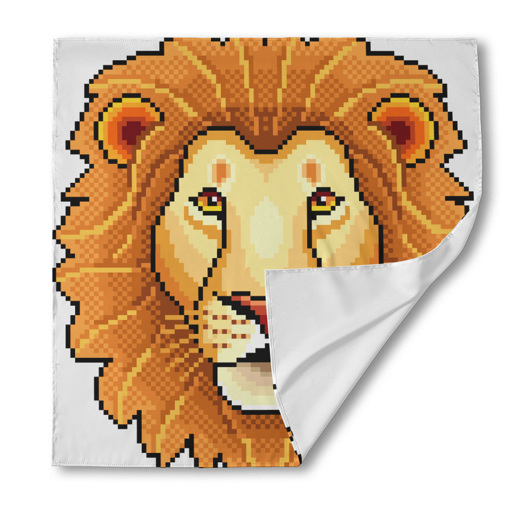 Leo Pixel Print Silk Bandana