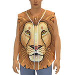 Leo Pixel Print Sleeveless Baseball Jersey