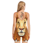 Leo Pixel Print Sleeveless One Piece Swimsuit