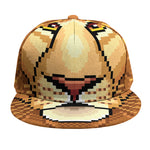 Leo Pixel Print Snapback Cap