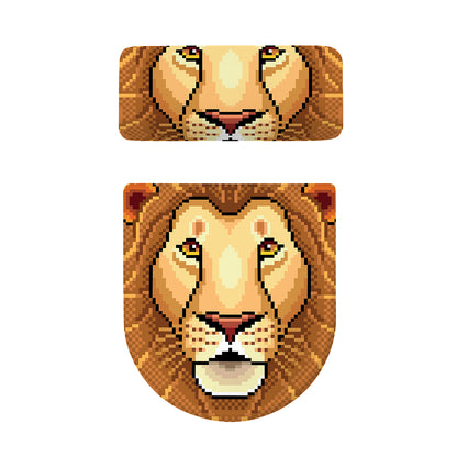 Leo Pixel Print Toilet Lid And Tank Cover Set